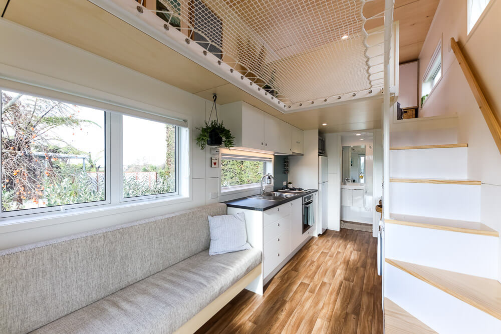 Living Big in a Tiny House - Epic Modern Tiny House With Library Net Loft