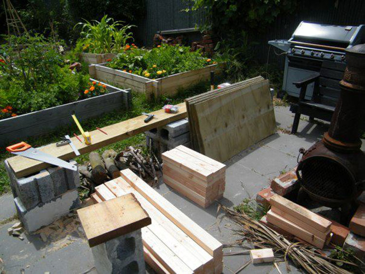 The raw construction materials for the prototype dome. 