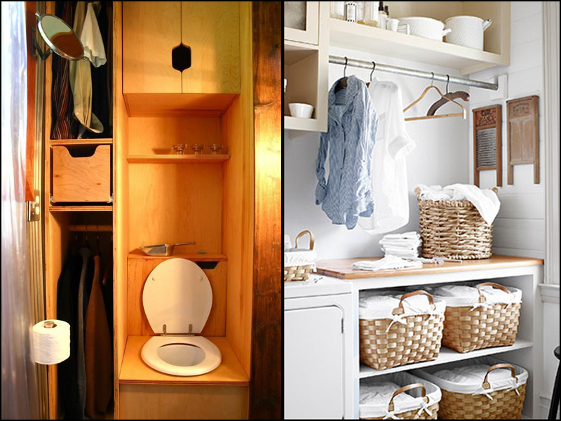 Tiny House Bathroom Wardrobe